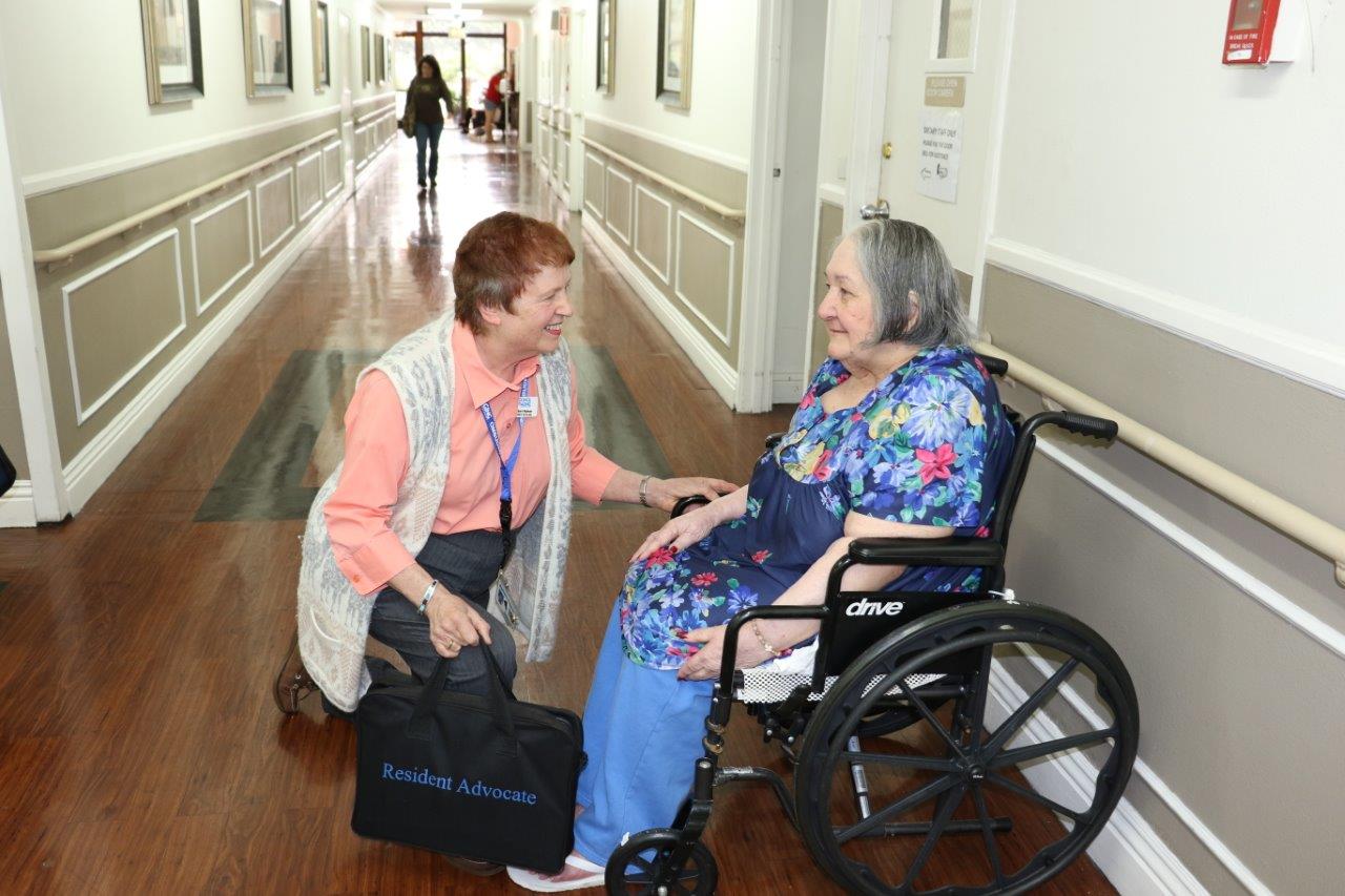 Ombudsman with long-term care resident