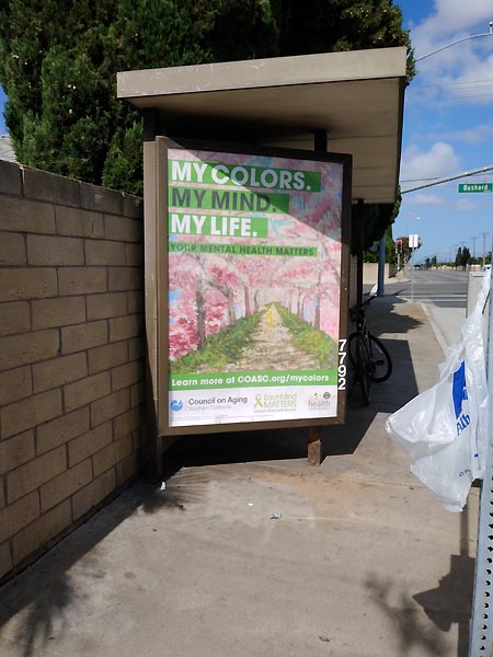 my-colors-my-mind-my-life-poster-with-pink-flowers-at-bus-stop