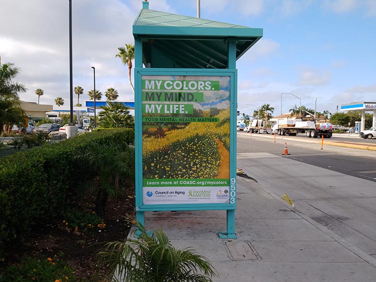 my-colors-my-mind-my-life-poster-with-yellow-flowers-at-bus-stop